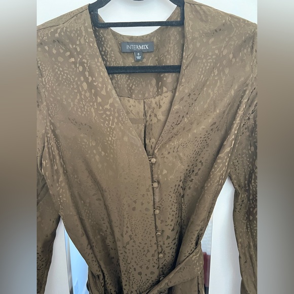 Intermix Private Label Natasha Belted Silk Mini Dress - Picture 3 of 6